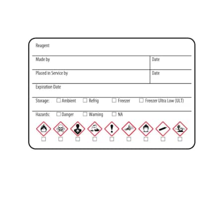 Nevs GHS Label - Reagent Made by Date 1-15/16" x 3" GHS-0007